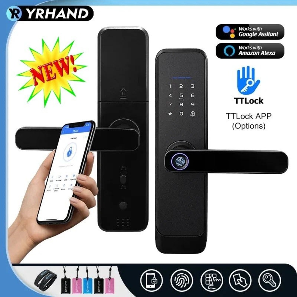 YRHAND Biometric Smart Door Lock Keyless Entry Tuya WiFi H03 TT 5050180 digital